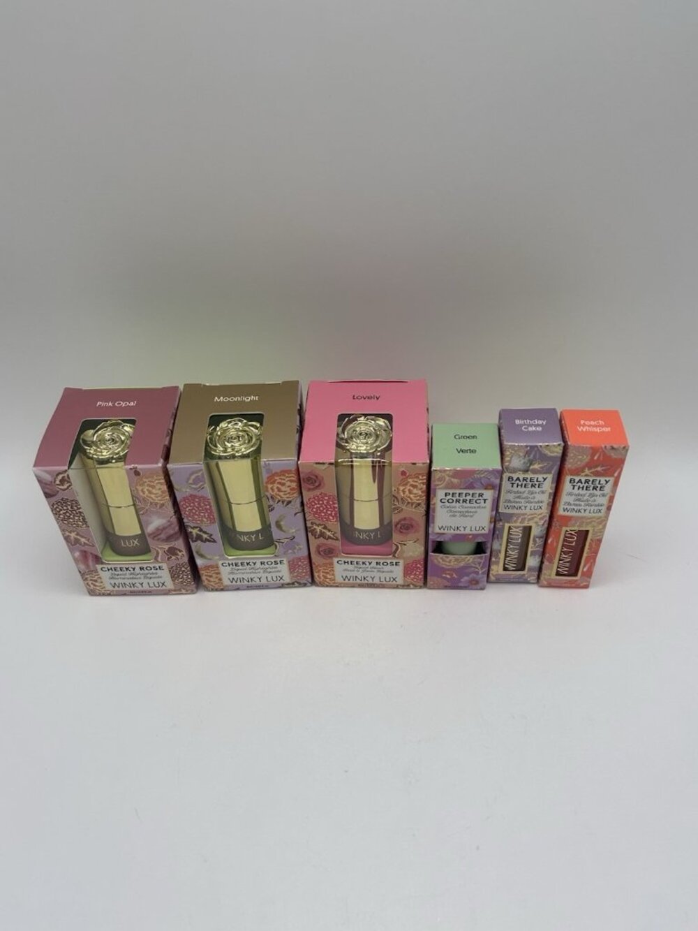 Winky Lux Makeup Lot 6pc Cheeky Rose Highlighter Blush Lip Oil Color Corrector - Picture 5 of 16